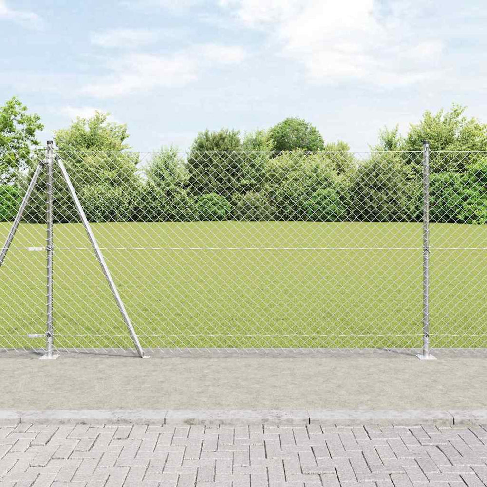Grandinės ryšio tvora su stulpais Sidabro 1.2 x 10 m Plienas