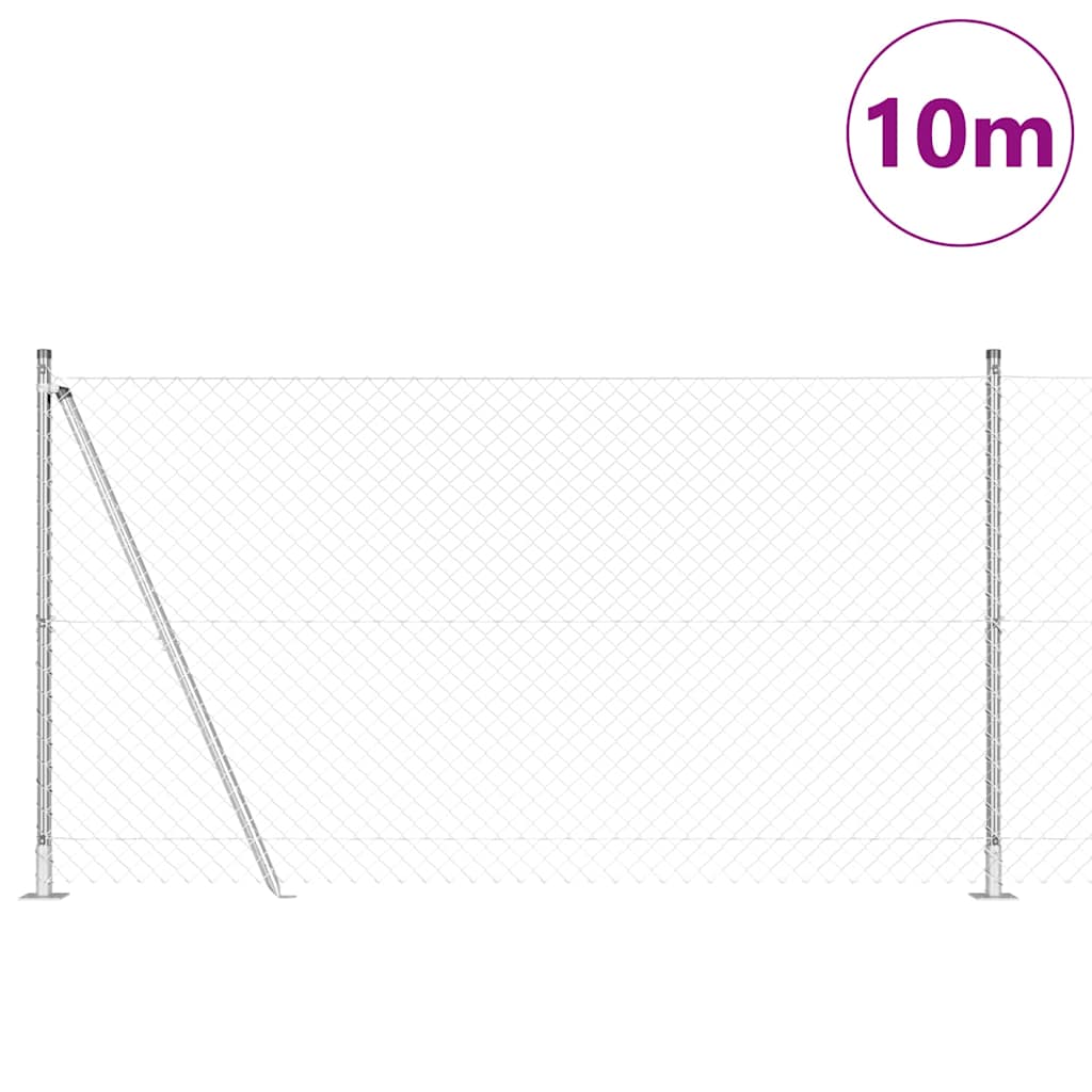 Grandinės ryšio tvora su stulpais Sidabro 1.2 x 10 m Plienas