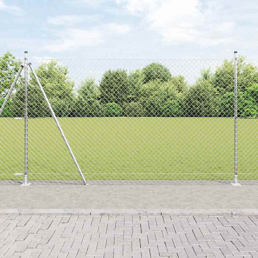 Grandinės ryšio tvora su stulpais Sidabro 1.5 x 10 m Plienas