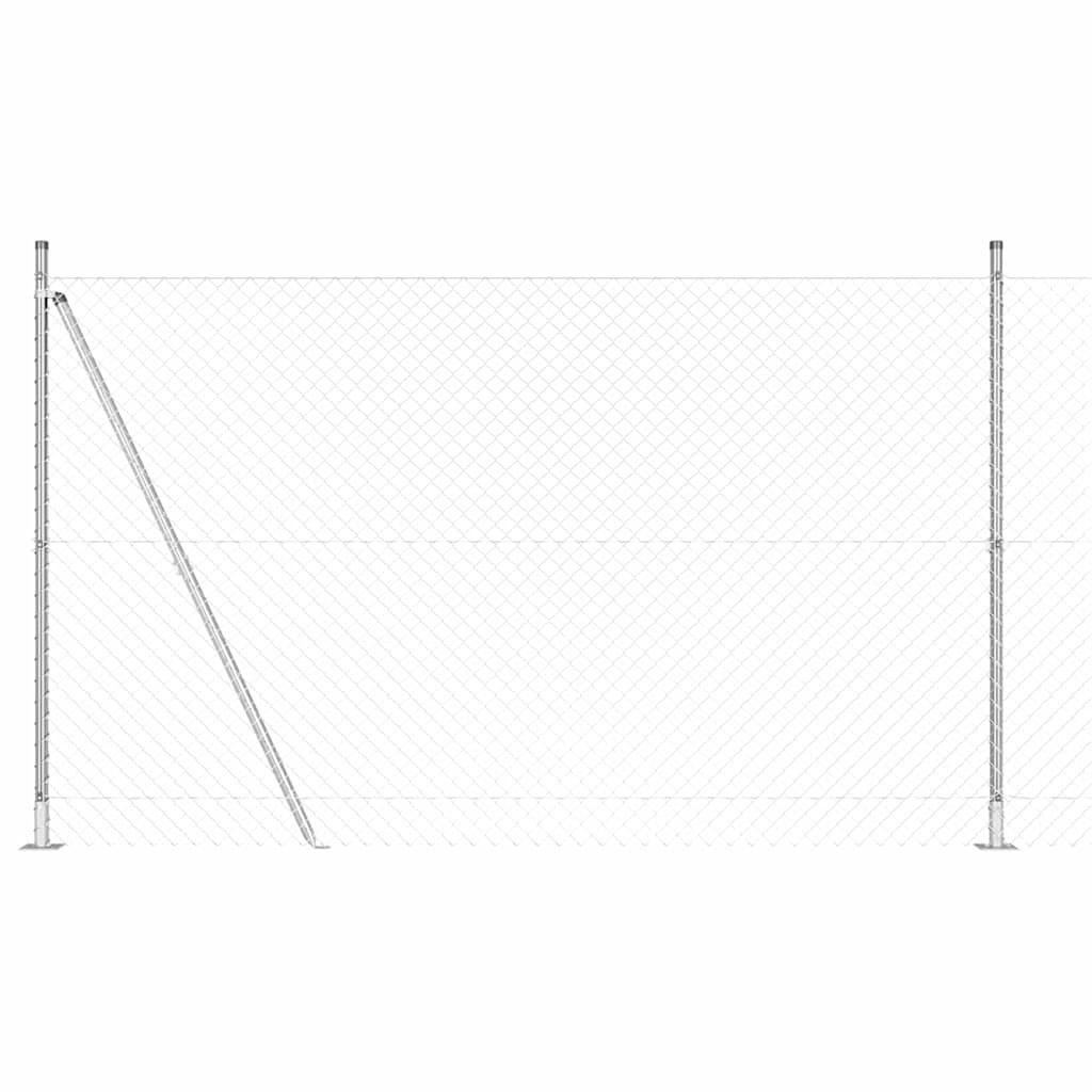 Grandinės ryšio tvora su stulpais Sidabro 1.5 x 10 m Plienas