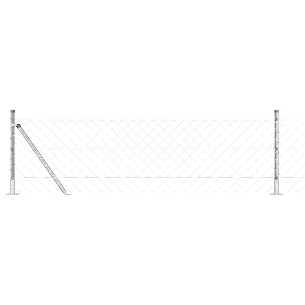 Grandinės ryšio tvora su stulpais Sidabro 0.6 x 10 m Plienas