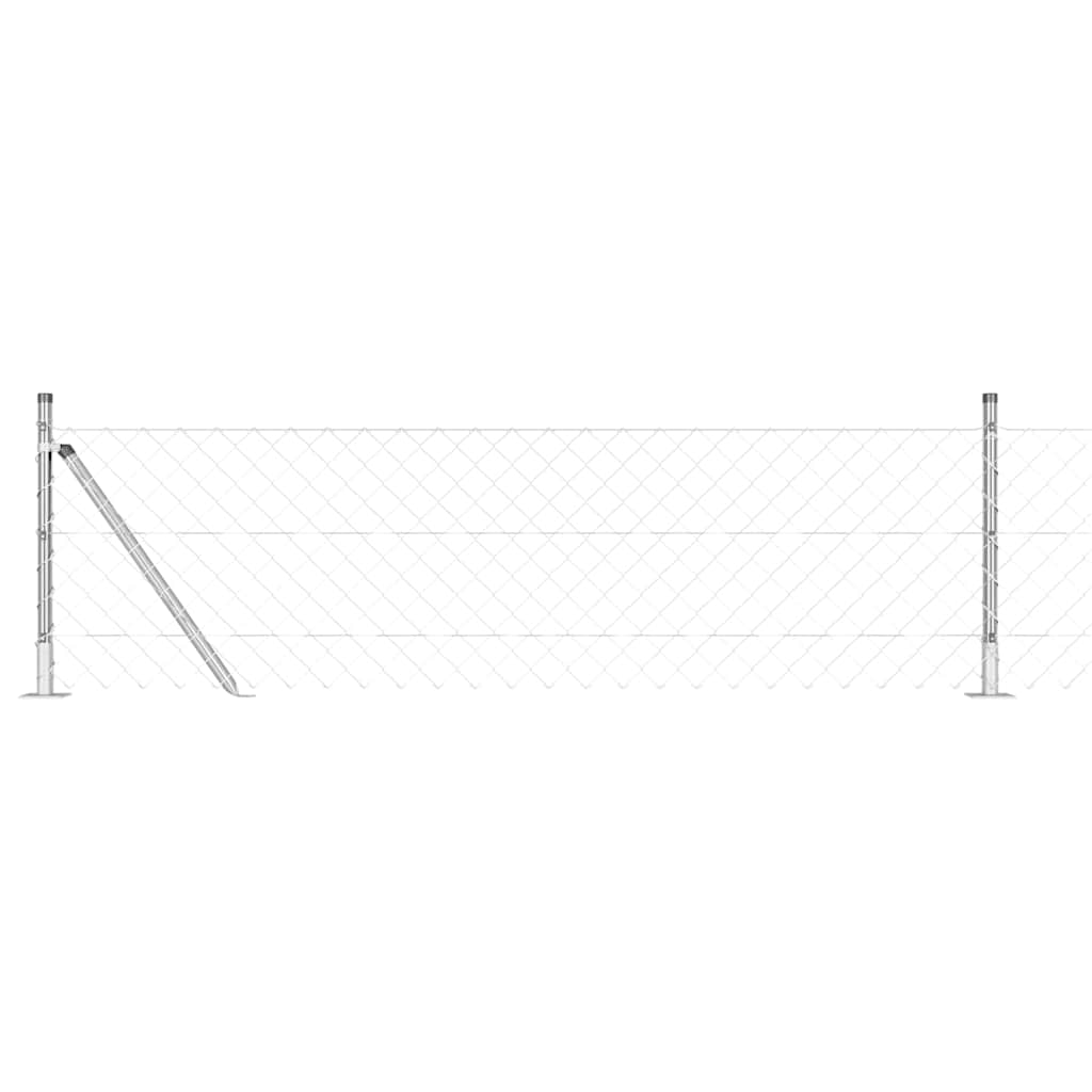 Grandinės ryšio tvora su stulpais Sidabro 0.6 x 10 m Plienas