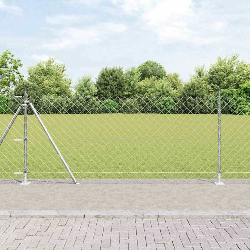 Grandinės ryšio tvora su stulpais Sidabro 1 x 10 m Plienas