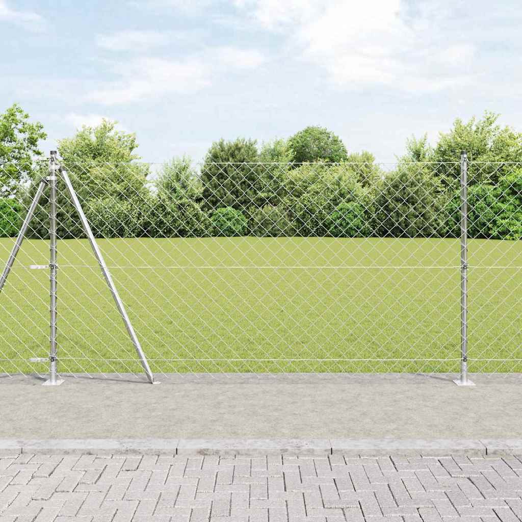 Grandinės ryšio tvora su stulpais Sidabro 1.2 x 10 m Plienas