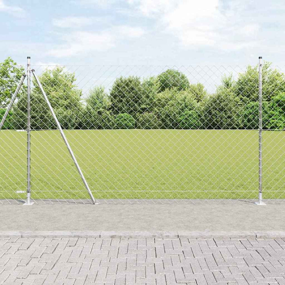 Grandinės ryšio tvora su stulpais Sidabro 1.4 x 10 m Plienas