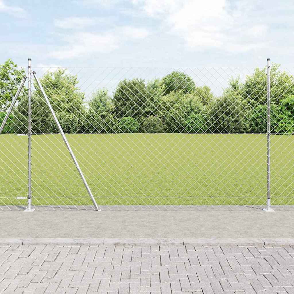 Grandinės ryšio tvora su stulpais Sidabro 1.5 x 10 m Plienas