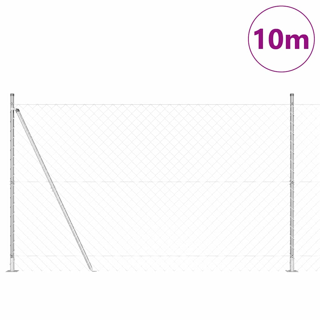 Grandinės ryšio tvora su stulpais Sidabro 1.6 x 10 m Plienas
