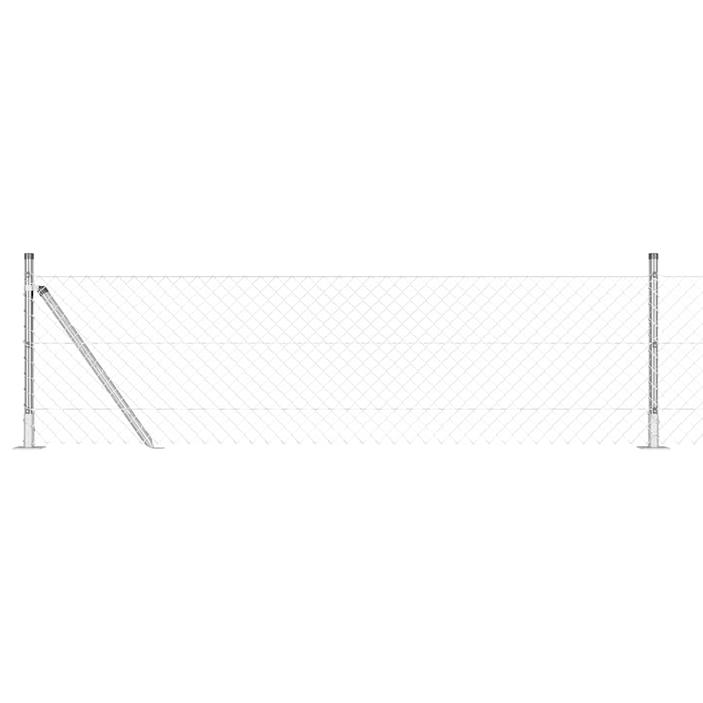 Grandinės ryšio tvora su stulpais Sidabro 0.6 x 25 m Plienas