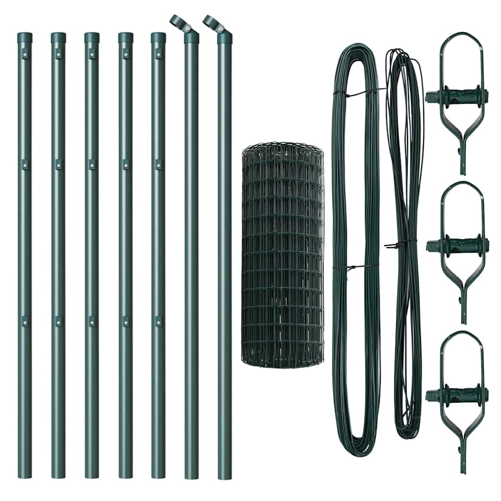 Tvora su stulpais Žalia 0,4 x 10 m Plienas ir PVC