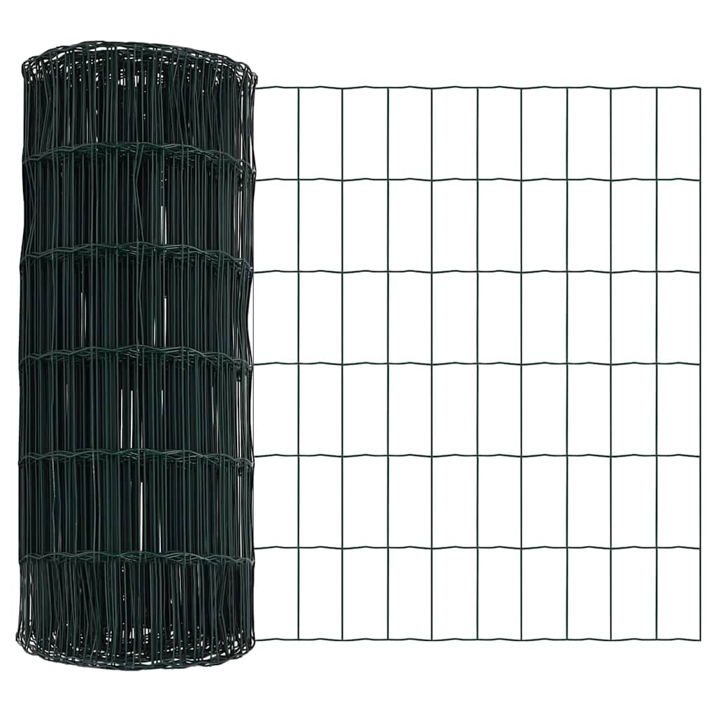 Tvora su stulpais Žalia 0,4 x 10 m Plienas ir PVC