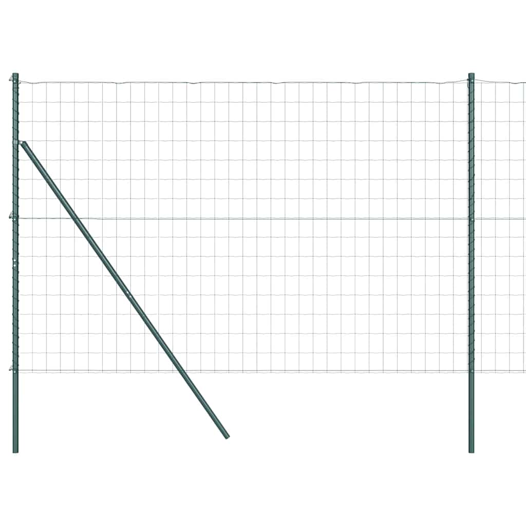 Fence with Posts Green 1.6 x 10 m Steel