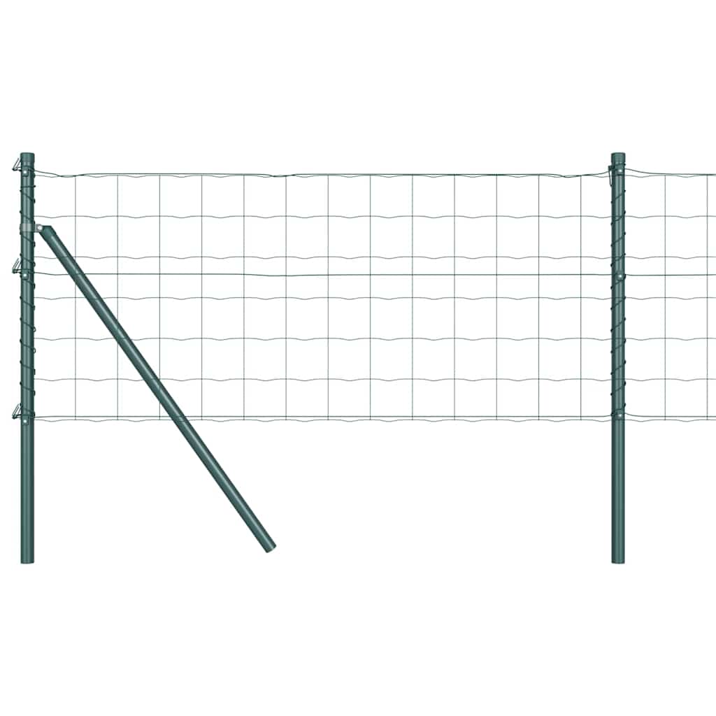 Fence with posts Green 0.4 x 10 m Steel and PVC