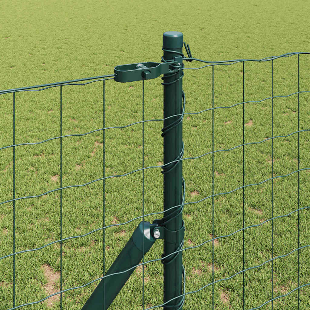 Fence with Posts Green 1.2 x 25 m Steel