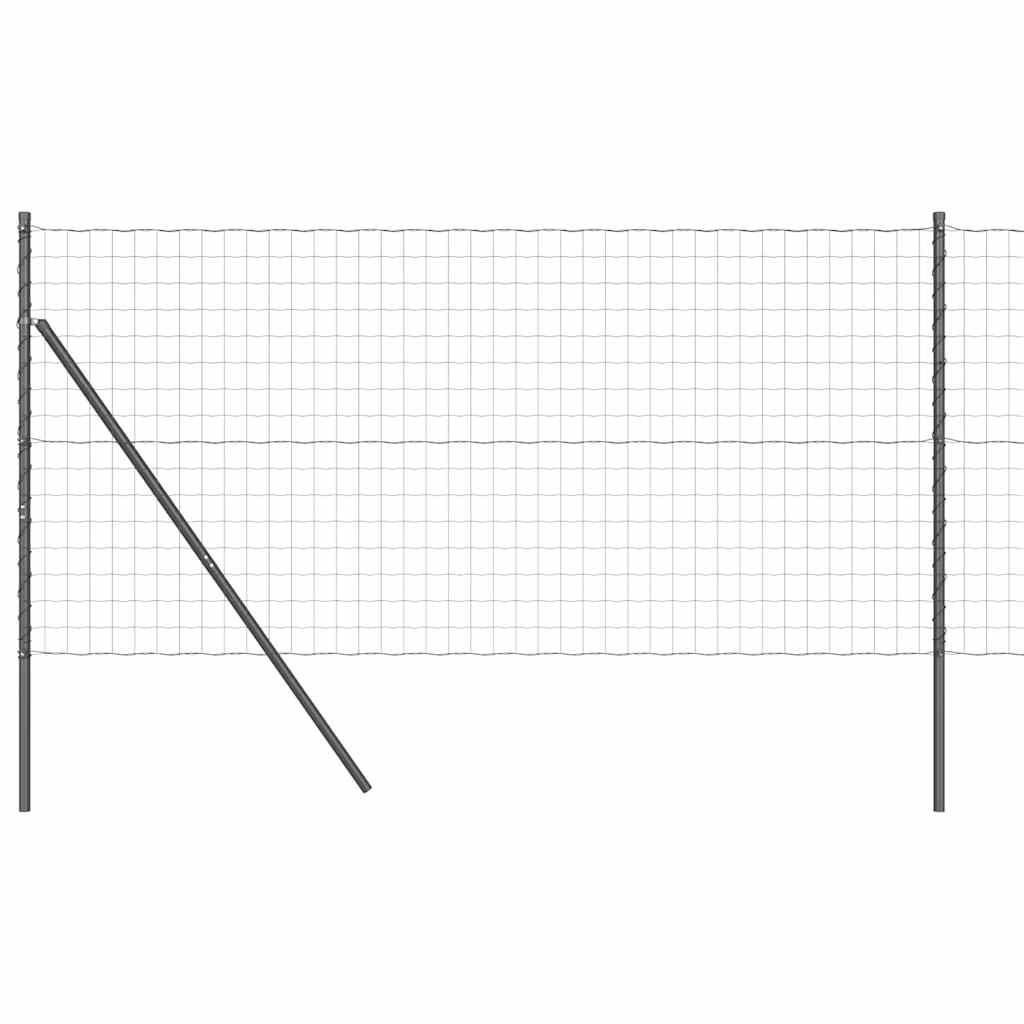 Fence with posts Grey 1 x 10 m Steel