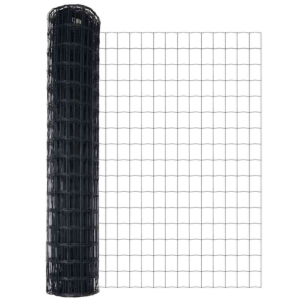 Fence with posts Gray 1.4 x 10 m Steel