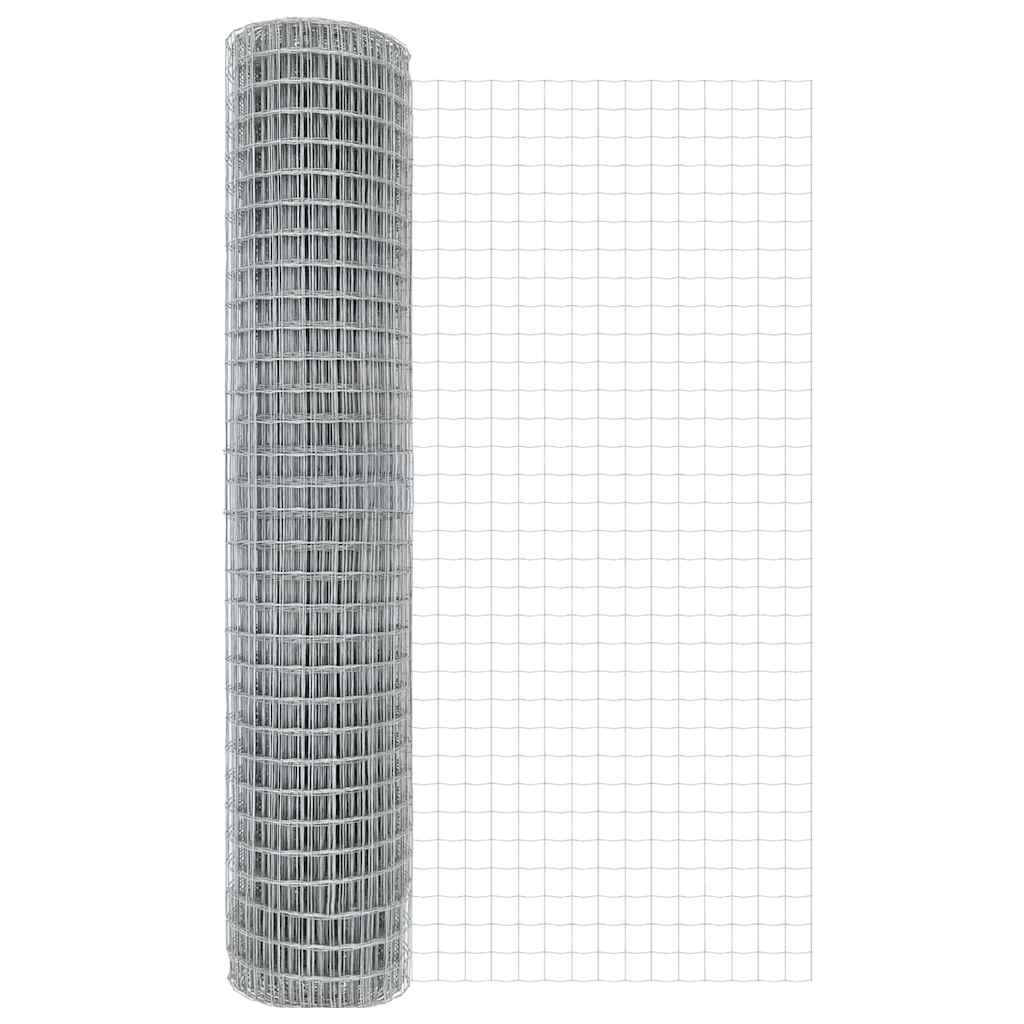 Fence with Posts Silver 1.5 x 10 m Steel
