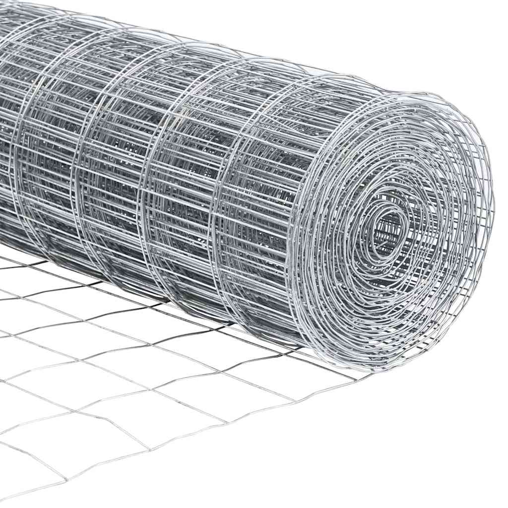 Fence with Posts Silver 1.4 x 10 m Steel