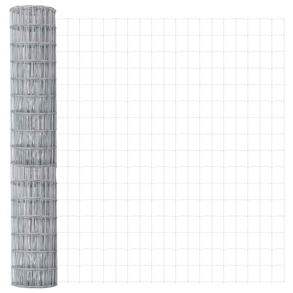 Fence with Posts Silver 1.6 x 10 m Steel