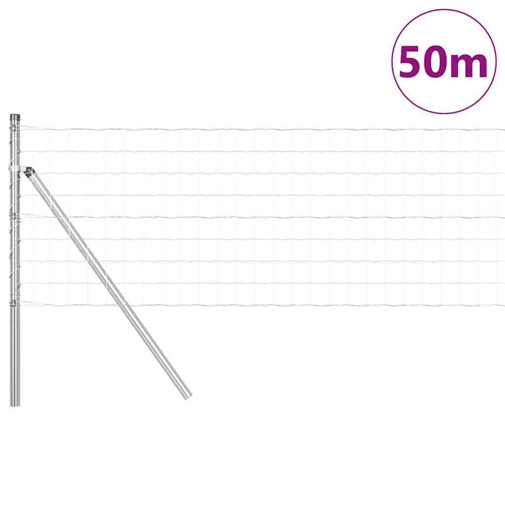 Žoga ar stabiem Sudraba 0.4 x 50 m Tērauds