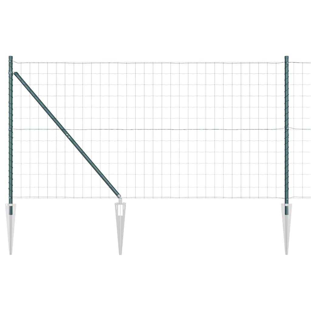 Fence with Posts Green 1.4 x 10 m Steel
