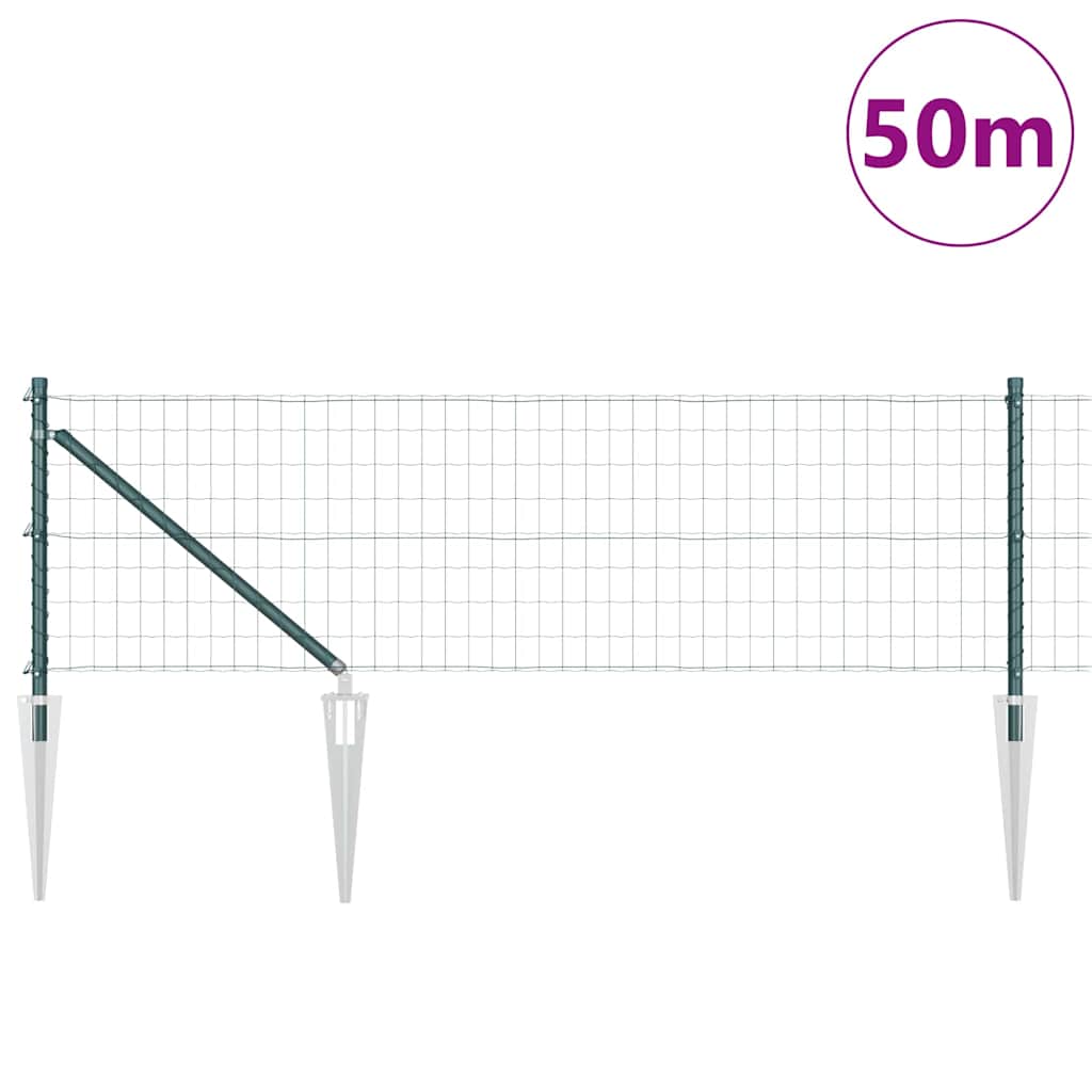 Žogs ar stabiem Zaļš 0.4 x 50 m Tērauds