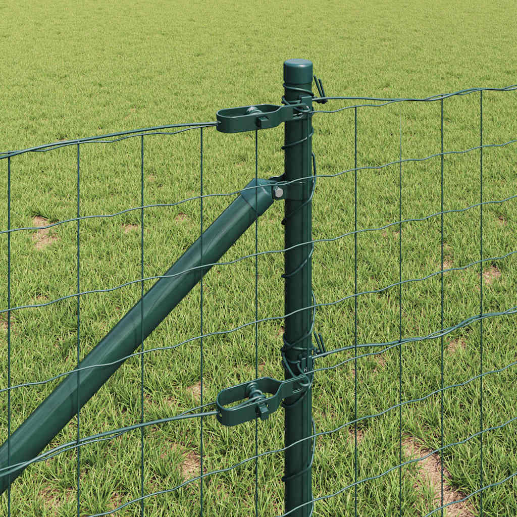 Fence with Posts Green 0.6 x 10 m Steel