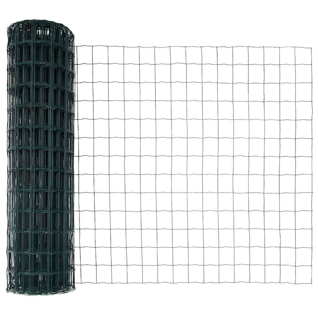 Fence with Posts Green 1.2 x 10 m Steel
