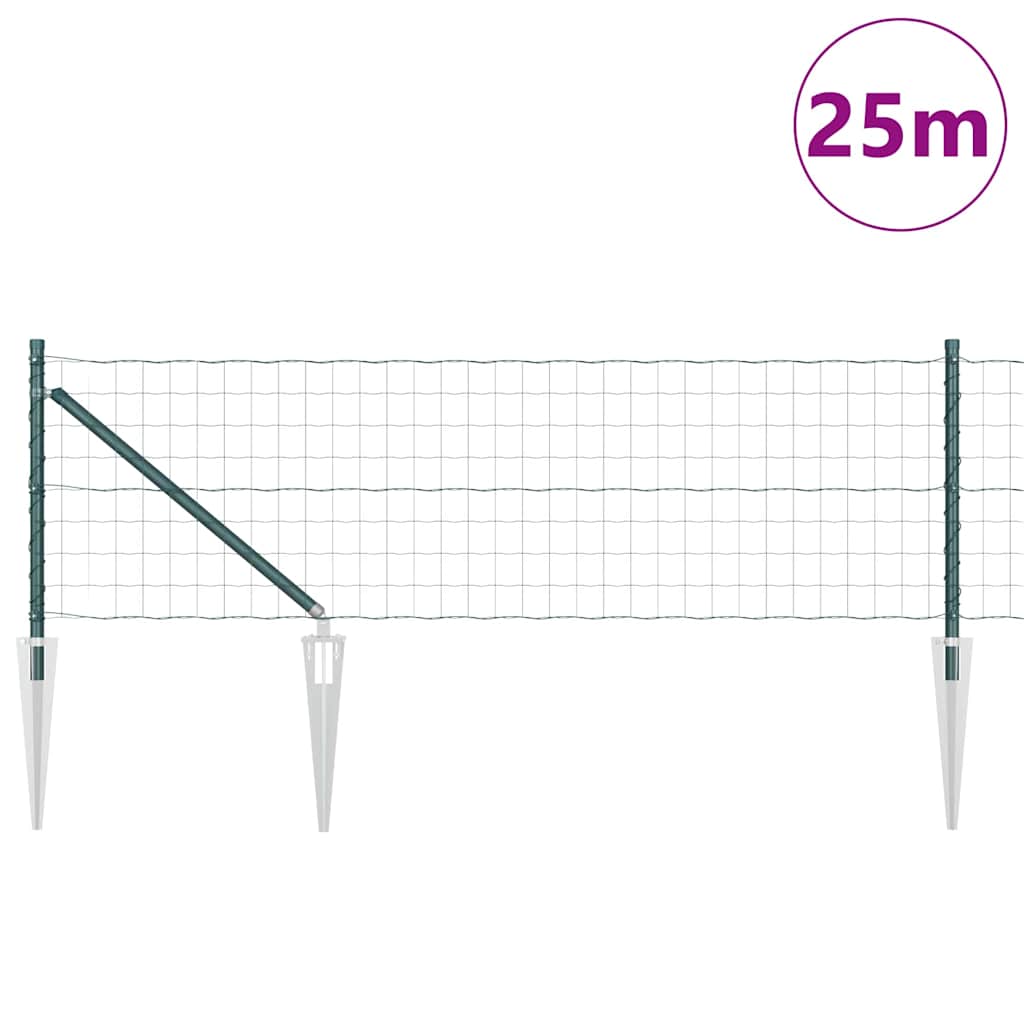 Sēta ar stabiem Zaļa 0.4 x 25 m Tērauds
