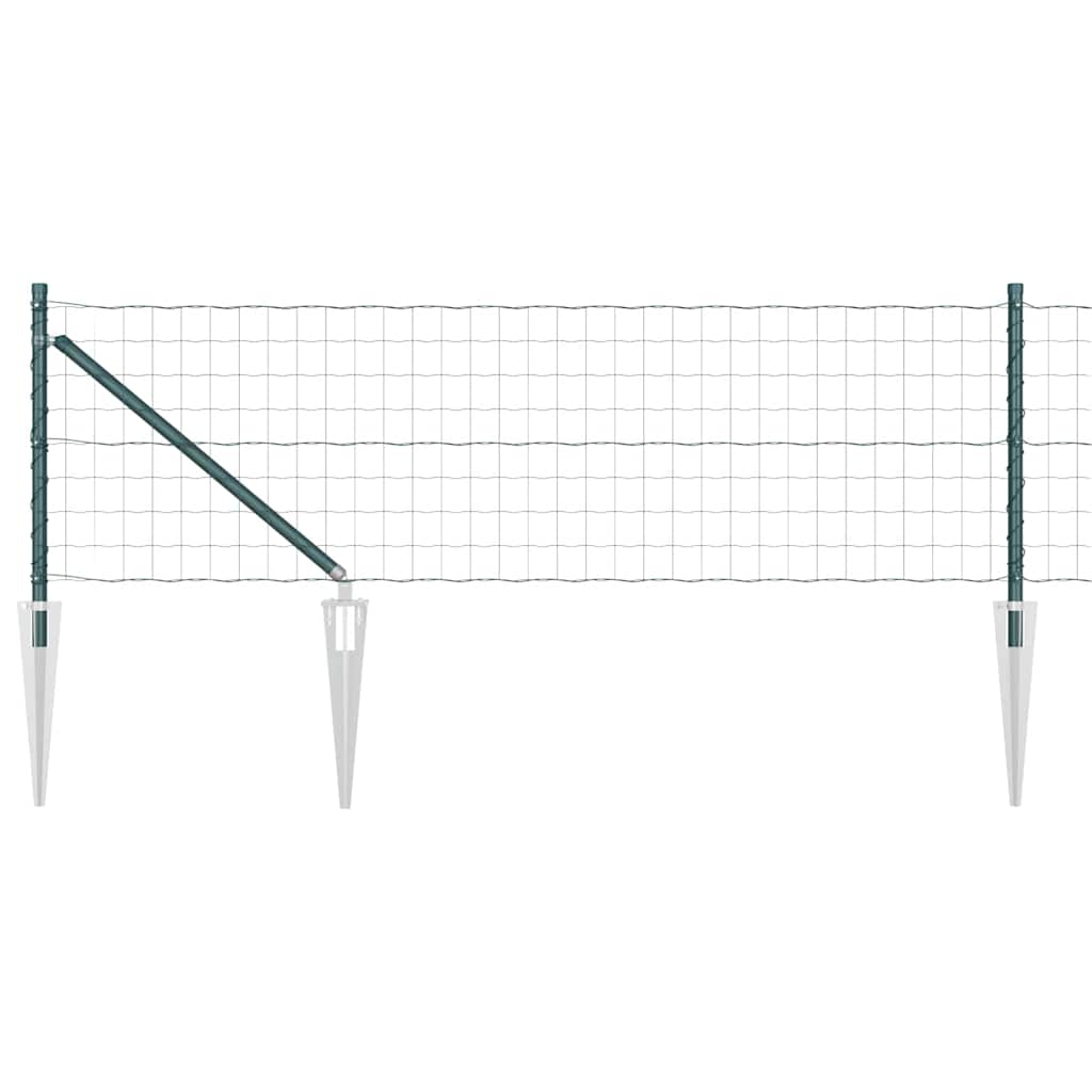 Fence with Posts Green 0.4 x 50 m Steel
