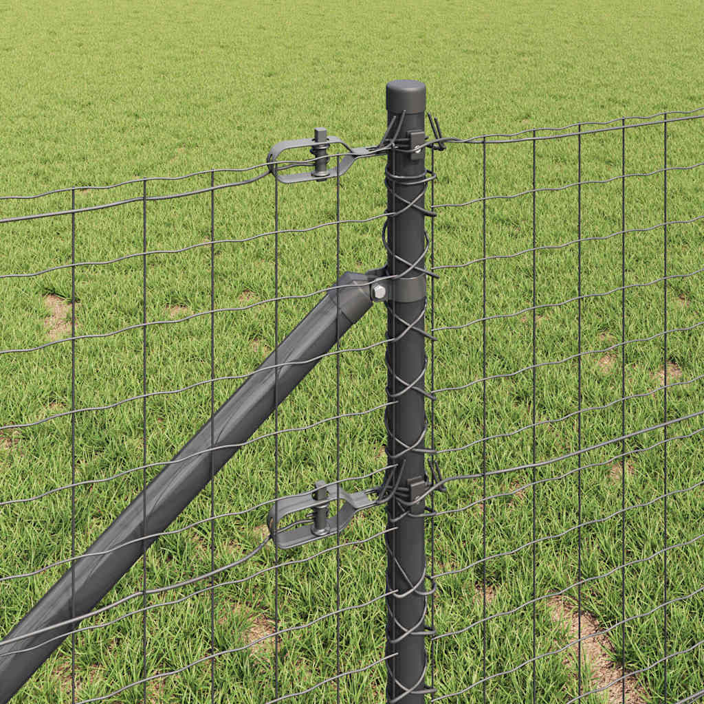 Žogs ar stabiem, pelēks, 0,4 x 10 m, tērauds un PVC