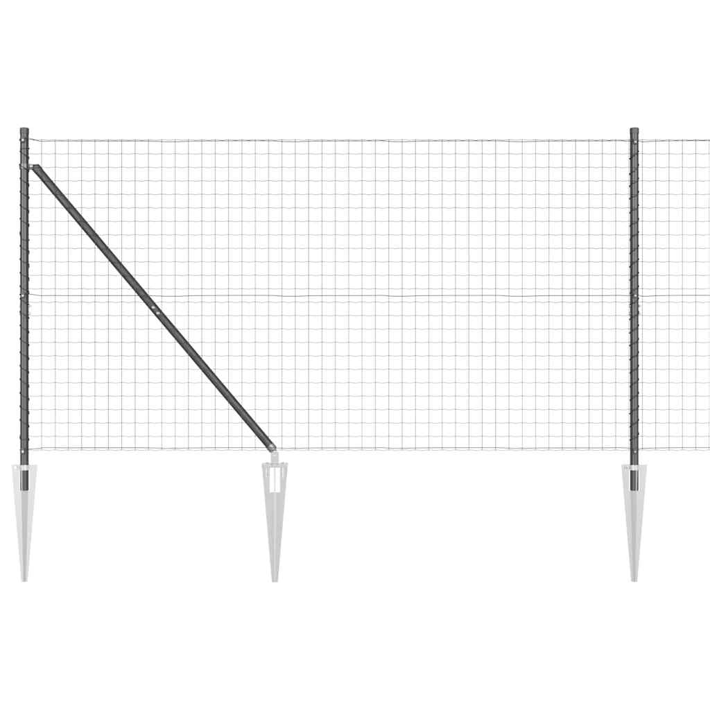 Fence with Posts Grey 1.2 x 10 m Steel
