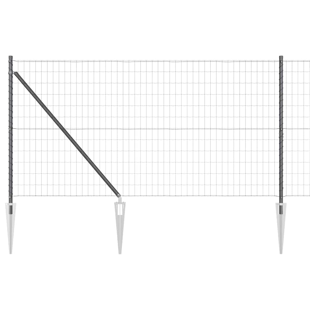 Žogs ar stabiem Pelēks 1 x 10 m Tērauds