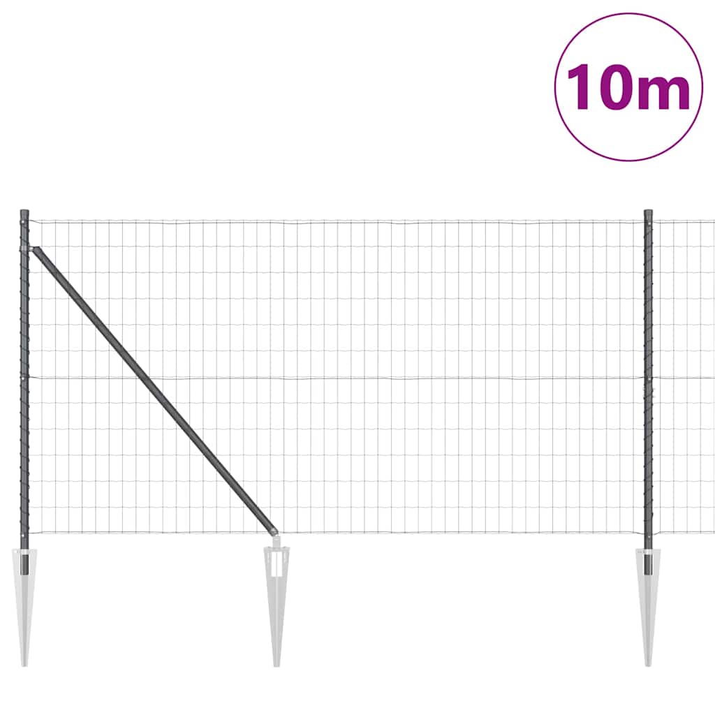 Žogs ar stabiem Pelēks 1 x 10 m Tērauds