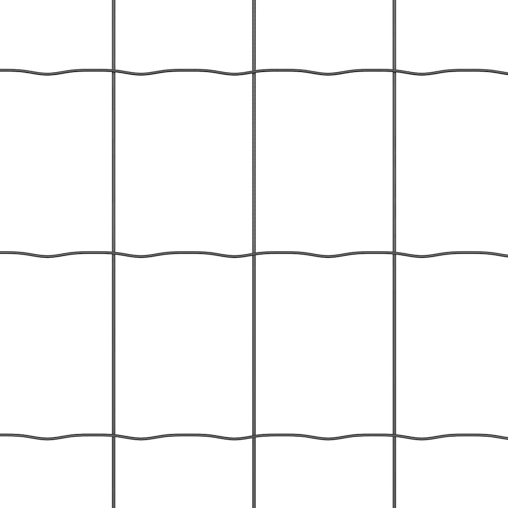 Fence with Posts Grey 0.4 x 10 m Steel