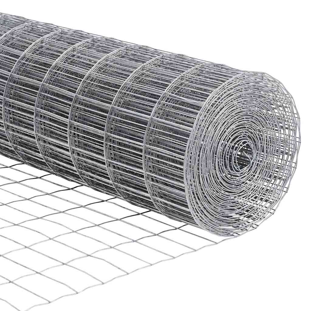 Fence with Posts Silver 1.4 x 10 m Steel
