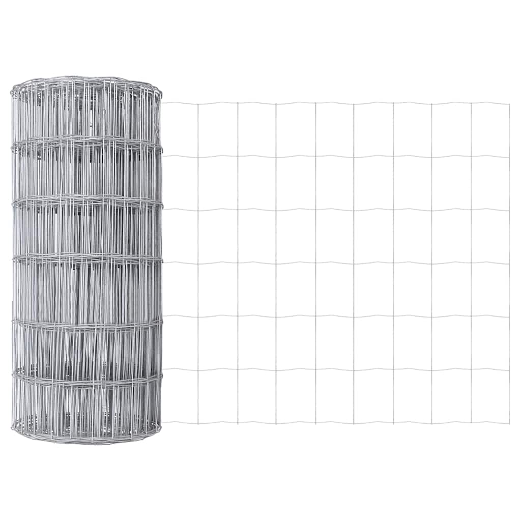 Fence with Posts Silver 0.6 x 10 m Steel
