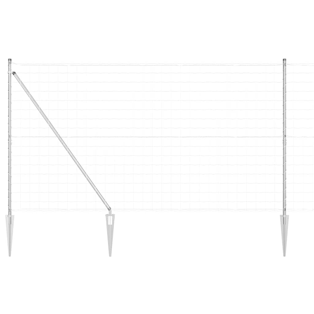 Fence with Posts Silver 1.5 x 10 m Steel