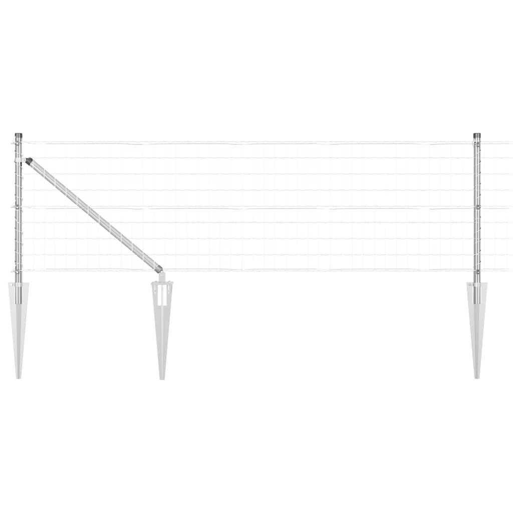 Fence with posts Silver 0.4 x 25 m Steel
