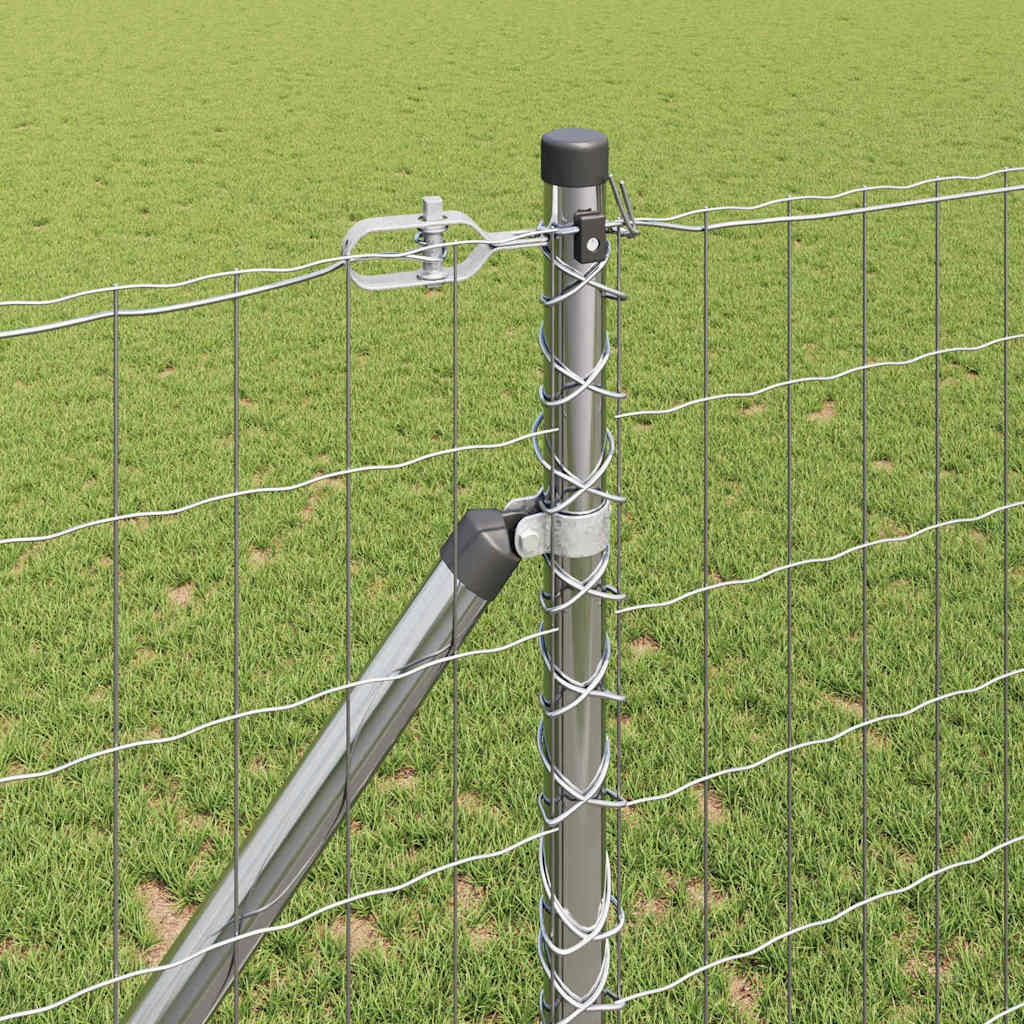 Sēta ar stabiem Sudraba 1,2 x 25 m Tērauds