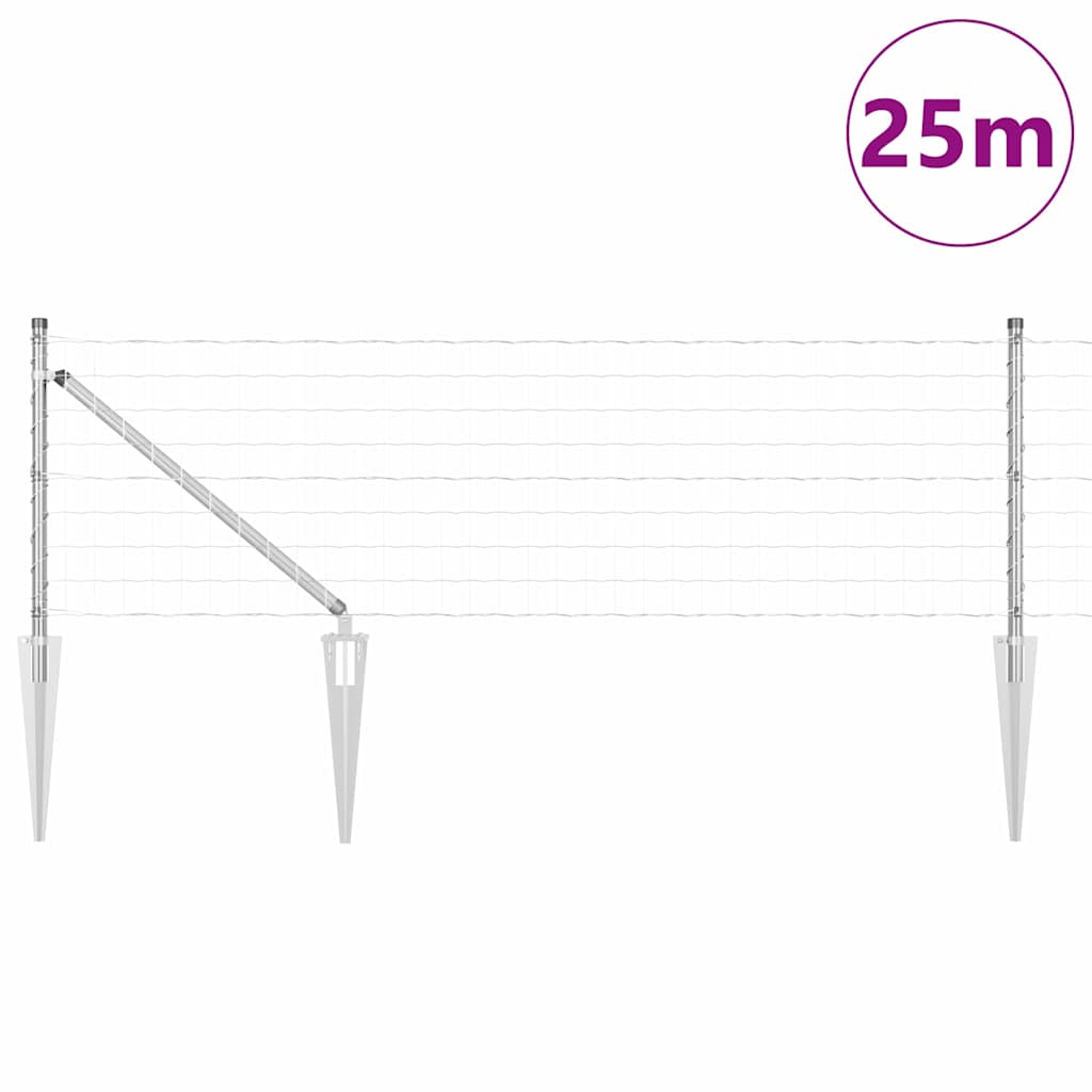 Tvora su stulpais Sidabro 0.6 x 25 m Plienas