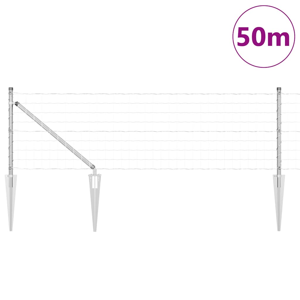 Žogs ar stabiem Sudraba 0.6 x 50 m Tērauds
