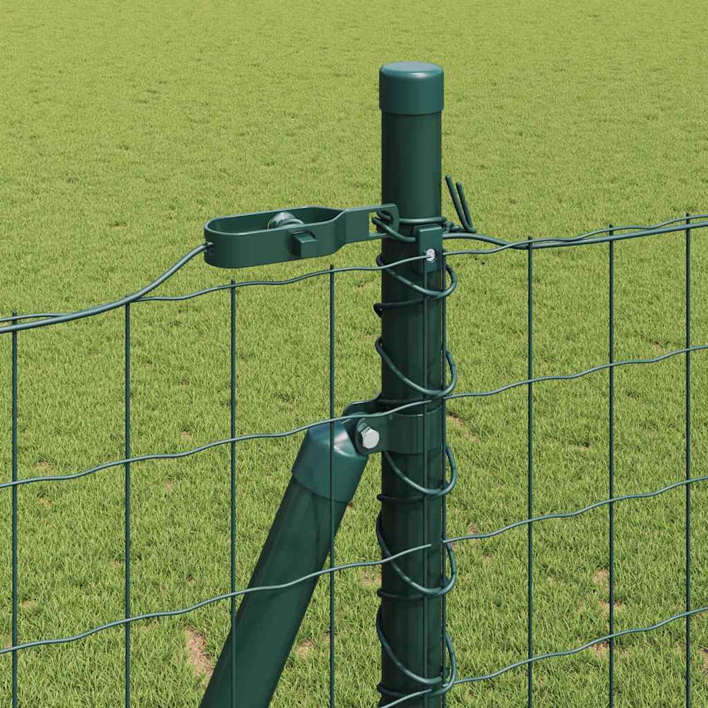 Fence with Posts Green 1.5 x 10 m Steel