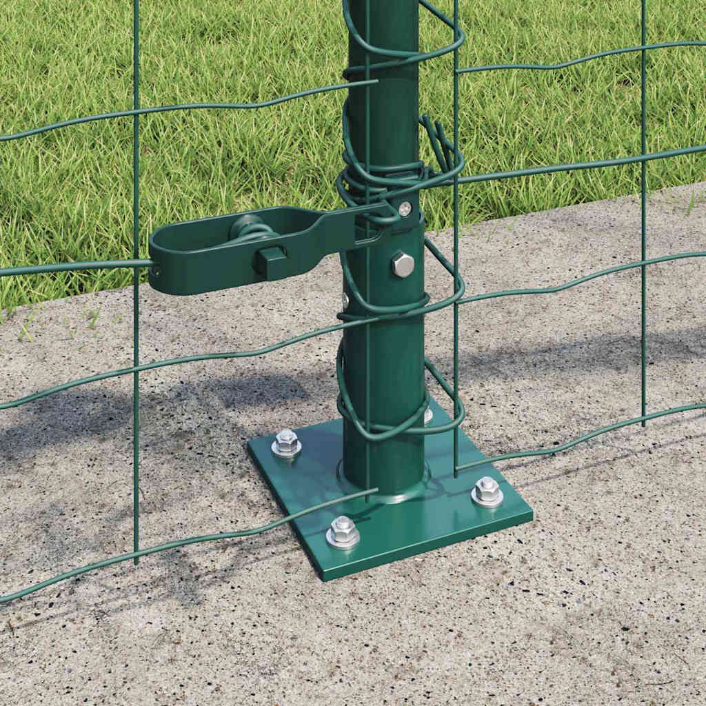 Fence with Posts Green 0.6 x 10 m Steel