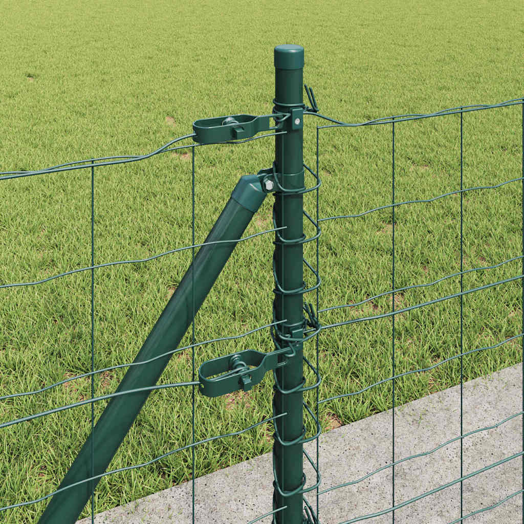 Fence with Posts Green 0.6 x 10 m Steel