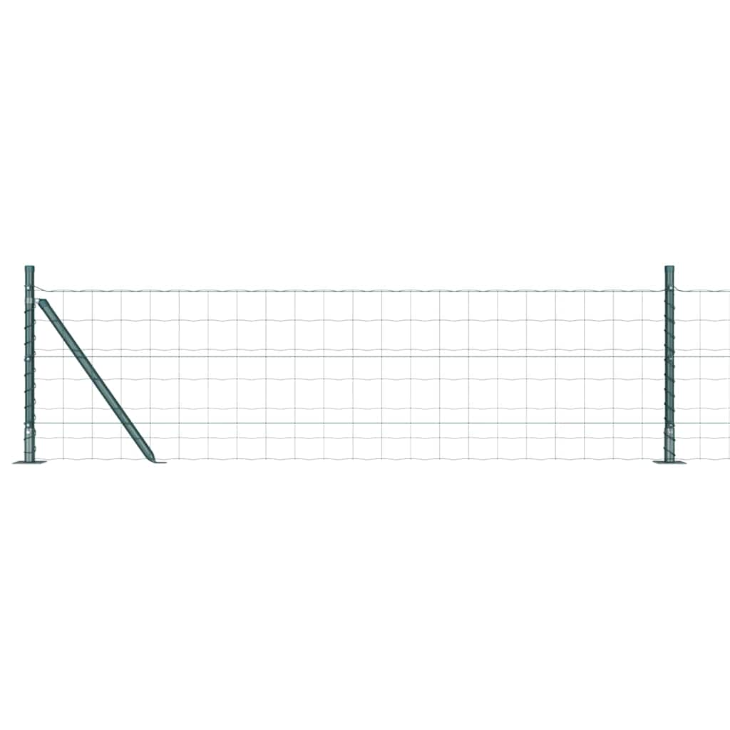 Fence with Posts Green 0.6 x 10 m Steel