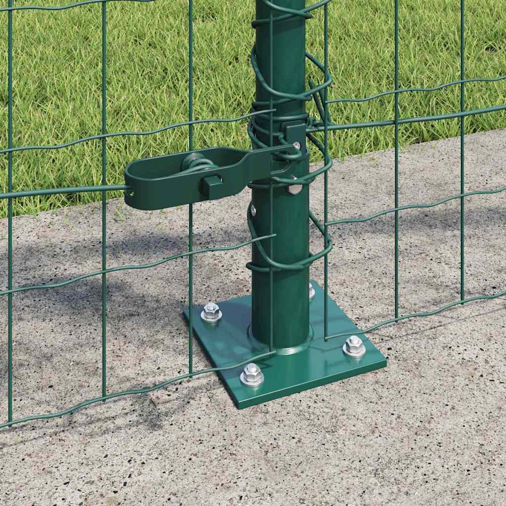 Fence with Posts Green 0.8 x 25 m Steel