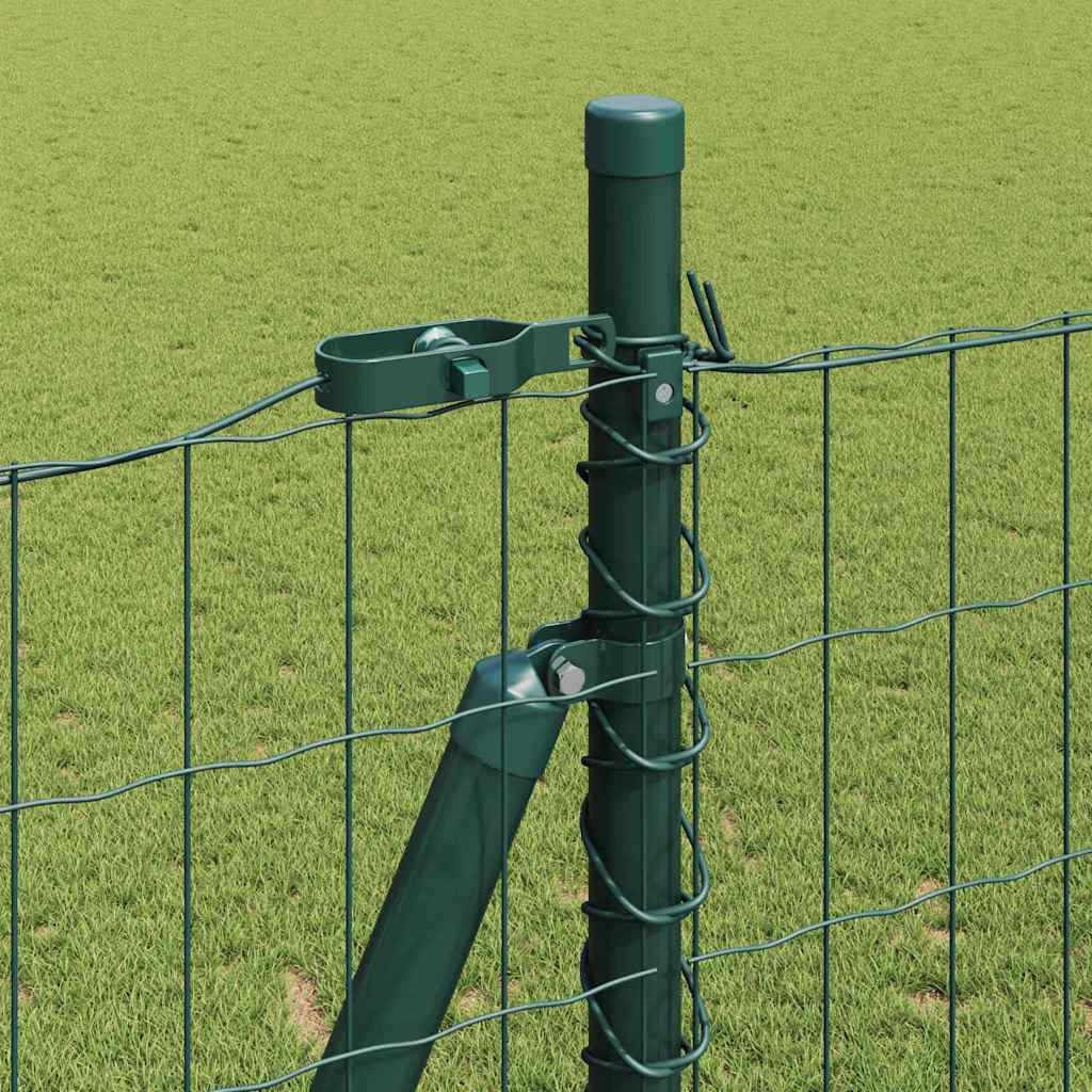 Fence with Posts Green 1.2 x 25 m Steel