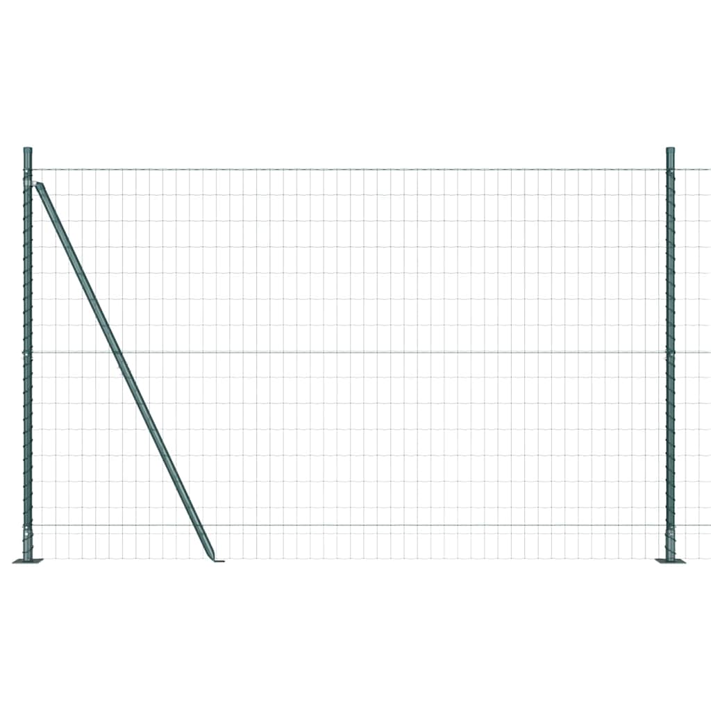 Fence with Posts Green 1.2 x 25 m Steel