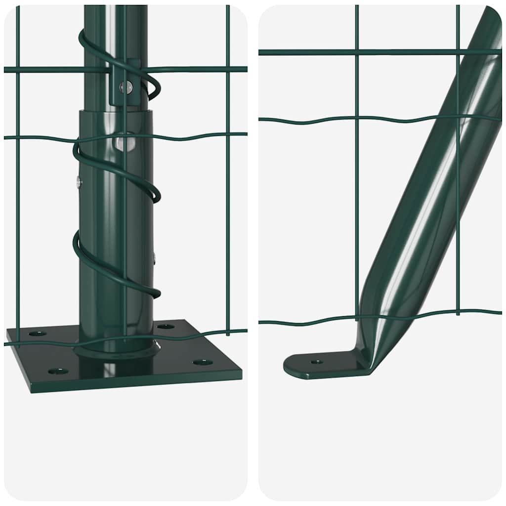 Fence with Posts Green 0.6 x 50 m Steel