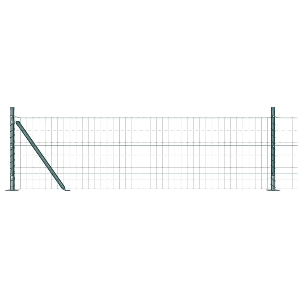 Fence with Posts Green 0.6 x 50 m Steel